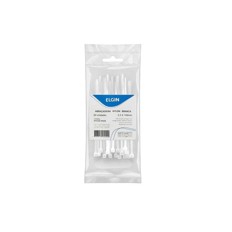 Abracadeira Nylon Pa66 Med Branco 3.6x150 P20 - 20 Unidades