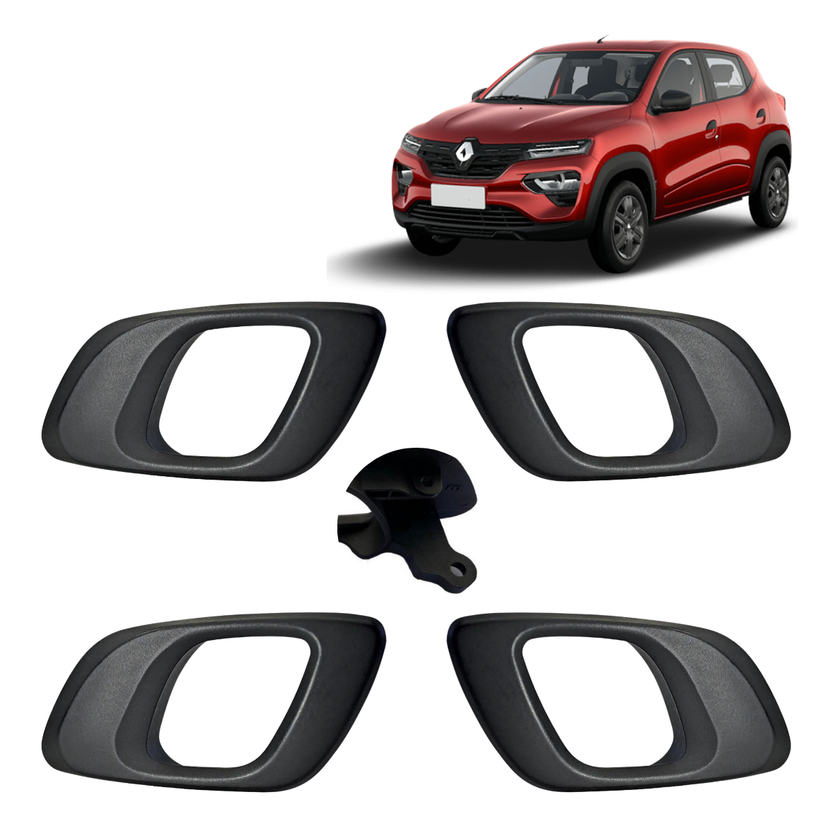Kit 4 Maçaneta Interna Gatilho Puxador Kwid 2017 2018 2019 - UN / 4