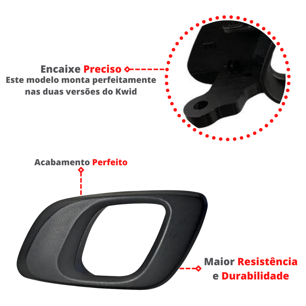 Kit 4 Maçaneta Interna Gatilho Puxador Kwid 2017 2018 2019 - UN / 4 - Imagem 2