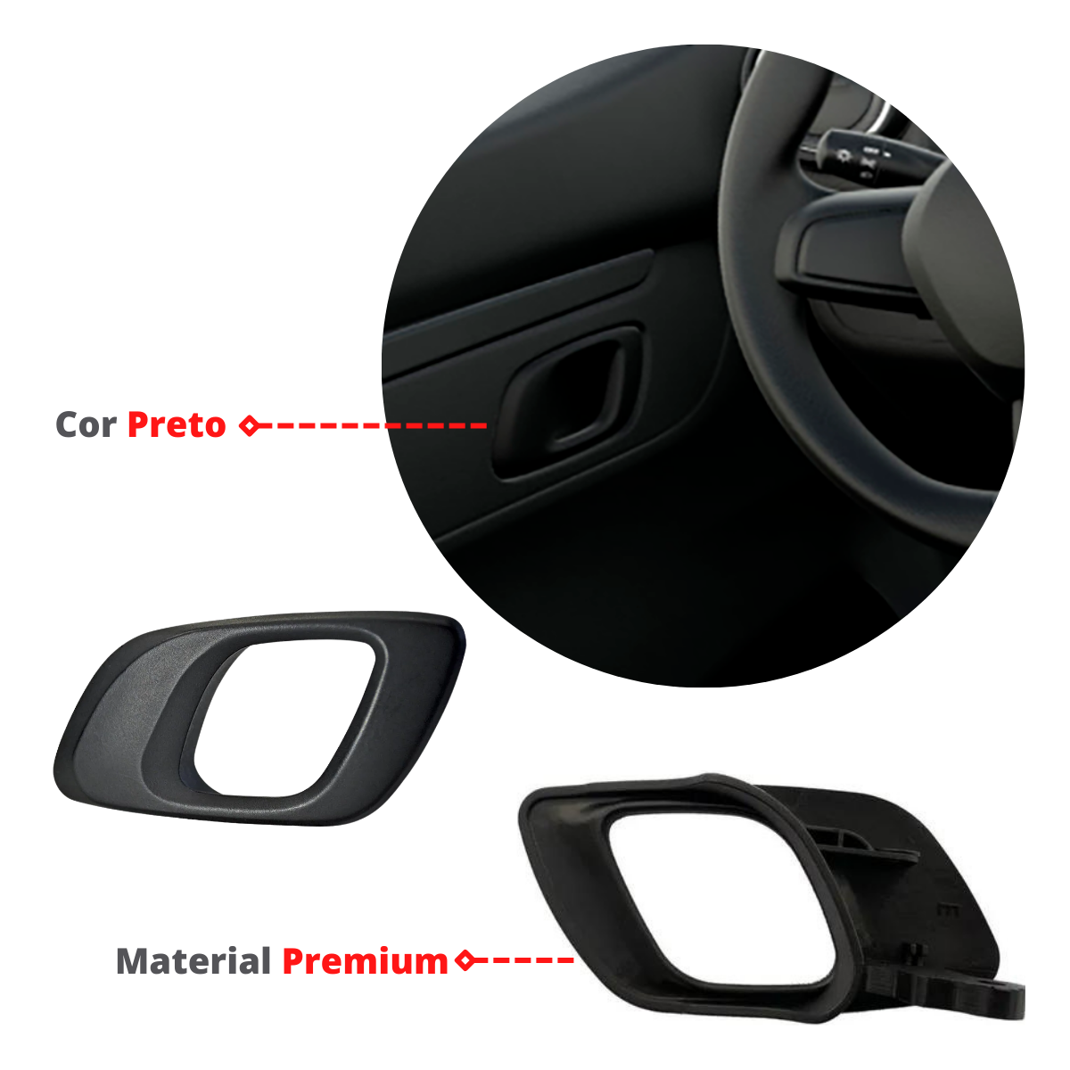 Kit 4 Maçaneta Interna Gatilho Puxador Kwid 2017 2018 2019 - UN / 4 - Imagem 3