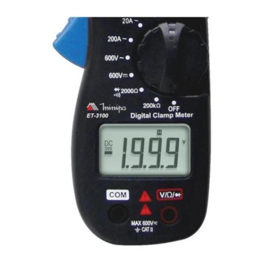 Alicate Amperímetro Digital Minipa ET-3100 200A Azul/Preto - Imagem 3