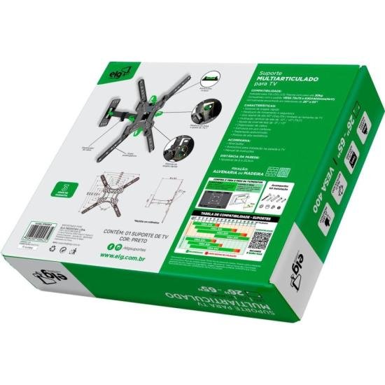 Suporte Para TV Articulado ELG MT400AR 26-65" Preto - Imagem 5
