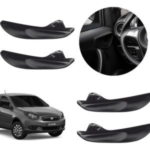 Jogo 4 Gatilho Maçanetas Internas Preta Grand Siena Até 2019 - UN / 4