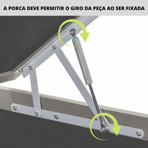 Pistão Mola Gás Amortecedor P/ Cama Box Baú Casal 784n/80kgf - Imagem 3