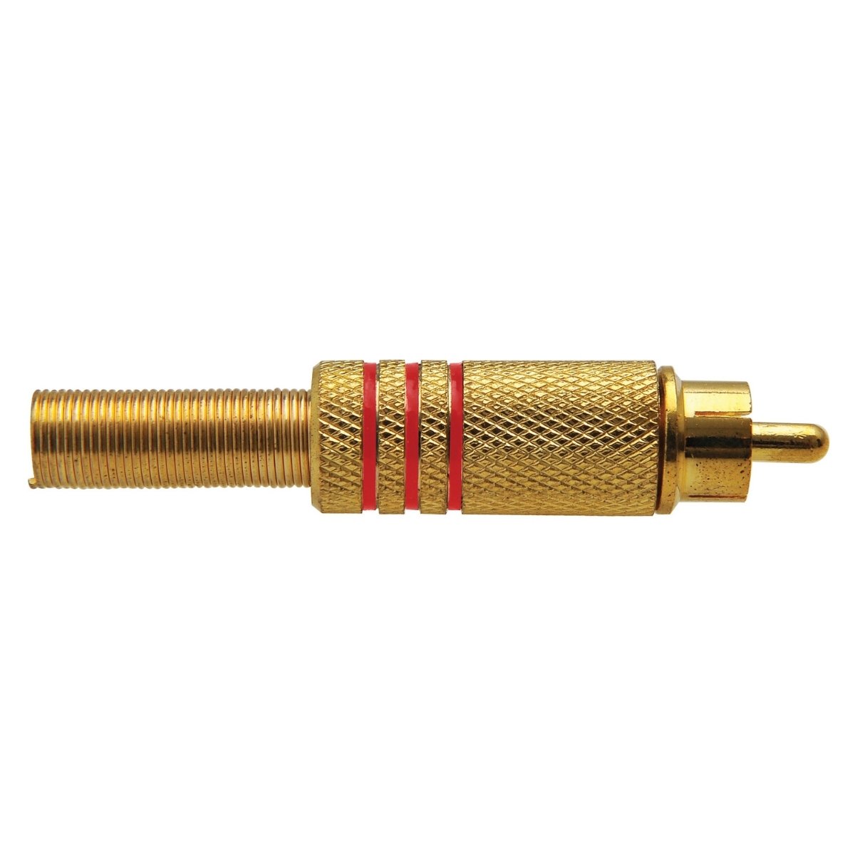 Conector Linha Rca Macho Metal Gold Vermelho Storm 10 Unidades - Imagem 2