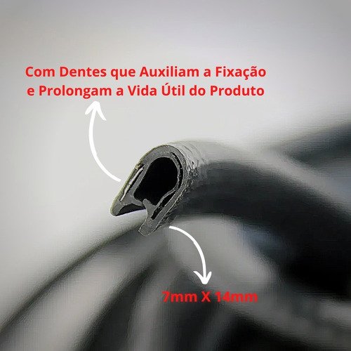 10m Borracha Couro Cobra Proteção Da Porta 7x14 Mm Gol G5 G6 - Imagem 4