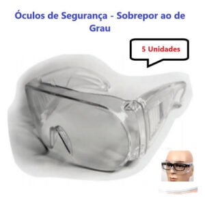 Kit 5 óculos Proteção Sobrepor Uso Em Laboratórios Com Ca - UN / 5