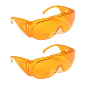 2 óculos Sobrepor Lente Laranja Bloqueia Luz Azul Uva Uvb - UN / 2