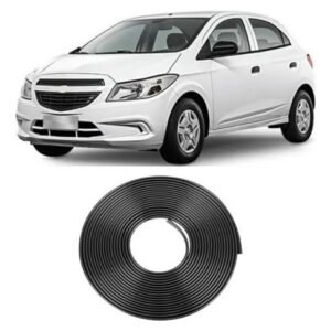 Borracha Protetora Borda Porta Preta Onix 4 Portas 10m Mini