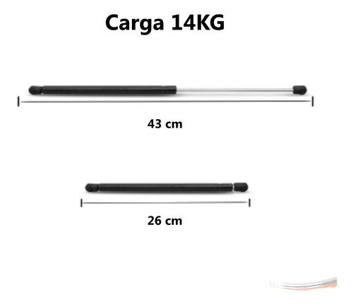 Amortecedor Mola Gás Vidro Traseiro Troller Jeep T4 01 A 14 - Imagem 2