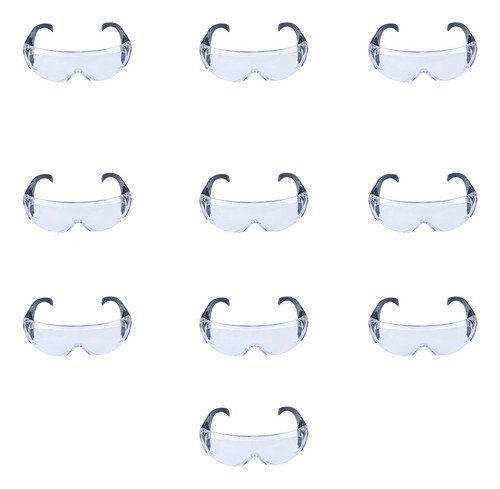 Kit 10 óculos Proteção Sobrepor Ampla Visão Antiembaçante Libus 35763 Incolor - UN / 10