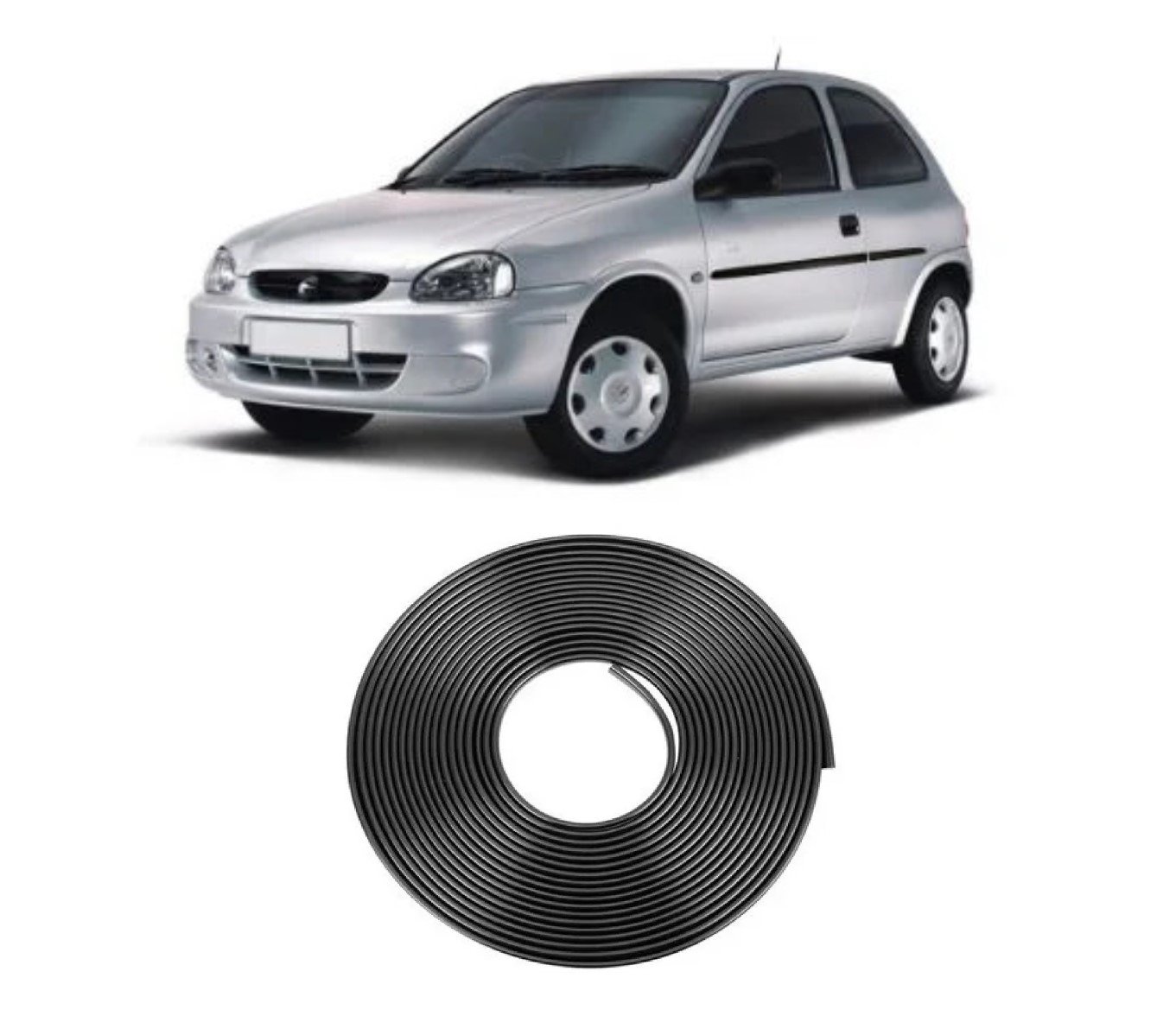 Borracha Protetora Borda Porta Preta Corsa 2 Portas 5m Mini