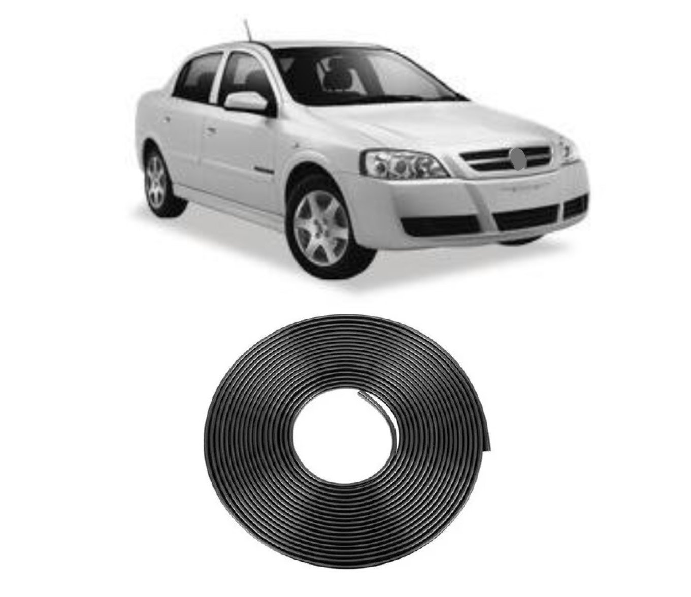 Borracha Protetora Borda Porta Preta Astra 4 Portas 10m Mini