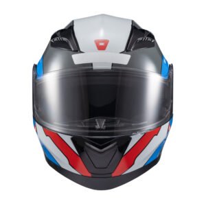 Capacete Texx Esc Gladiator V3 Reisen Azu Verm Branc Bril 56