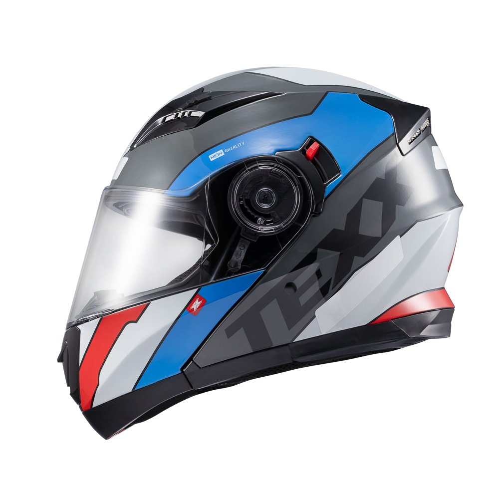 Capacete Texx Esc Gladiator V3 Reisen Azu Verm Branc Bril 56 - Imagem 3