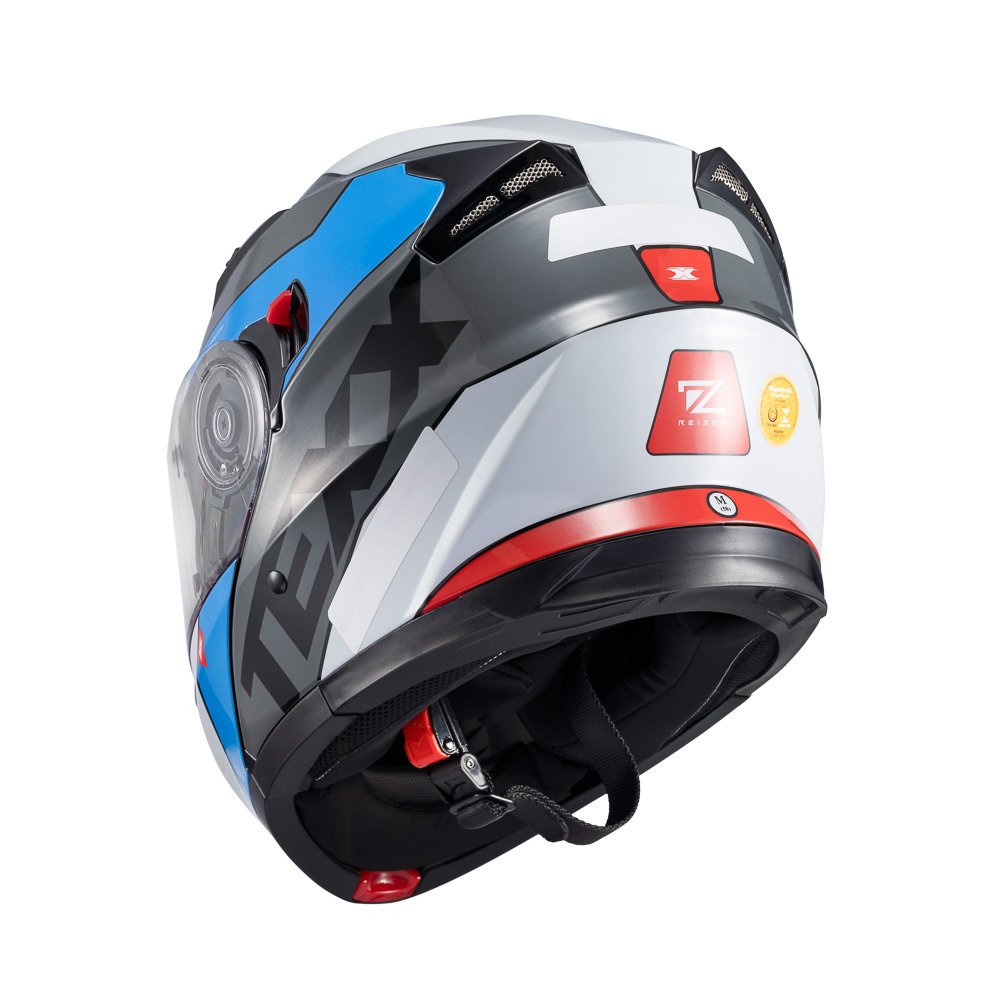 Capacete Texx Esc Gladiator V3 Reisen Azu Verm Branc Bril 56 - Imagem 4