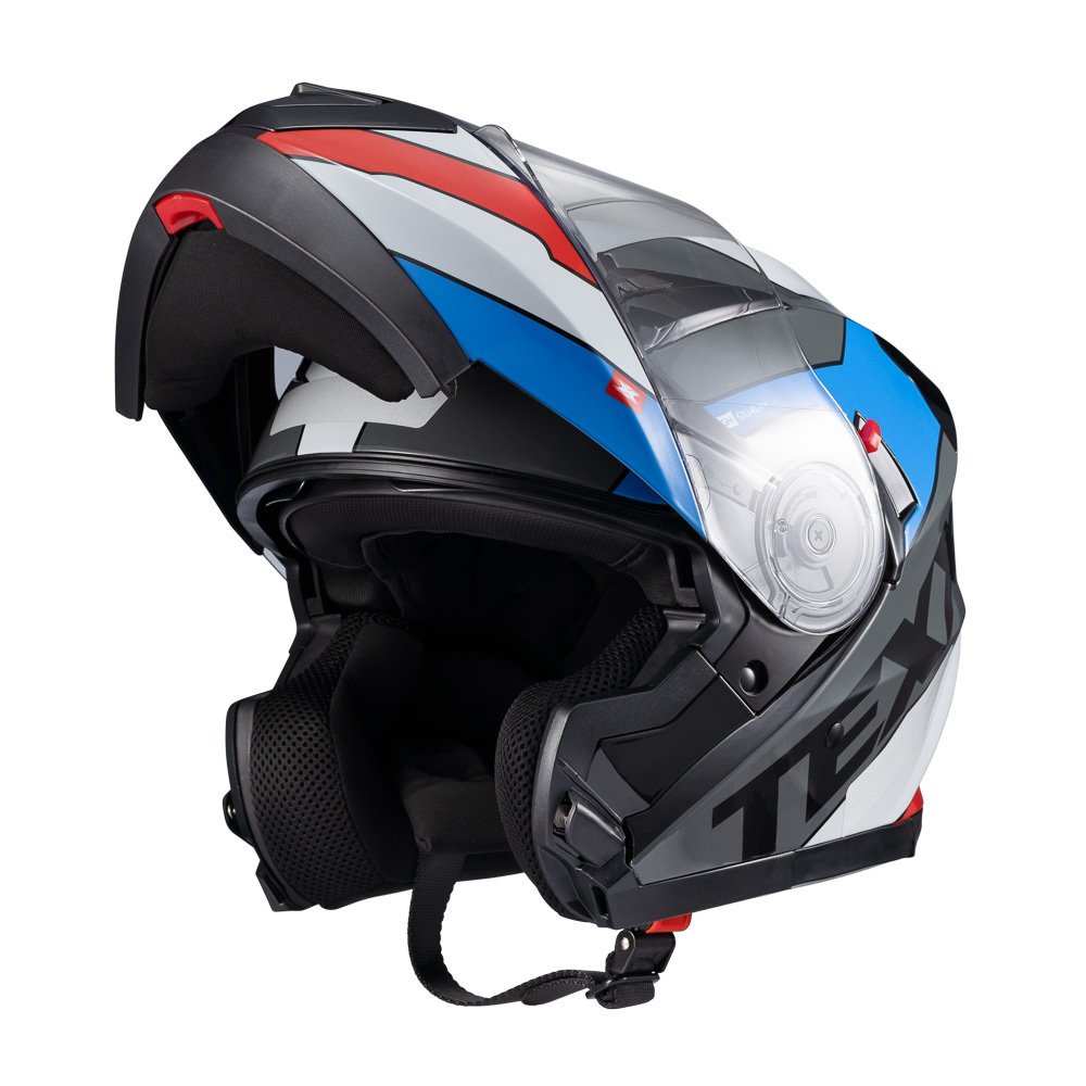 Capacete Texx Esc Gladiator V3 Reisen Azu Verm Branc Bril 56 - Imagem 10